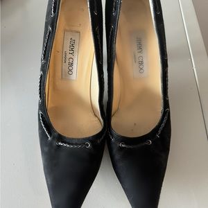 Bl suede ultra-feminine Jimmy Choo, high heel shoes size 40 with leather bows